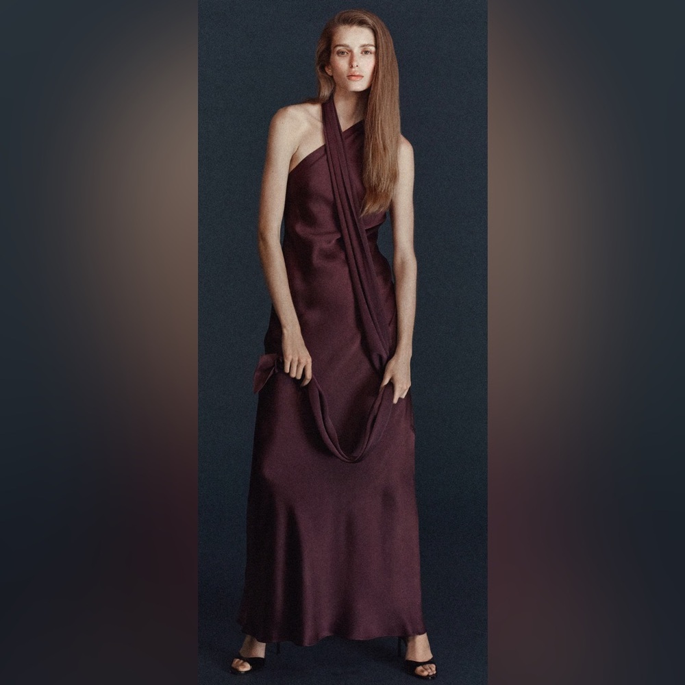 Mango Asymmetrical Bow-Neck dress